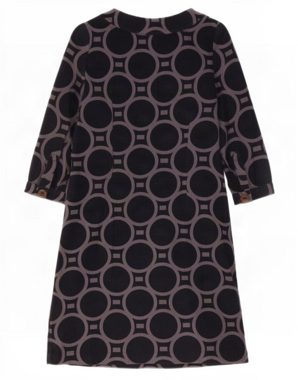 Boden Rochie de bază din velur cu mâneci 3/4 pentru femei UK 8 Small Gri Geometric