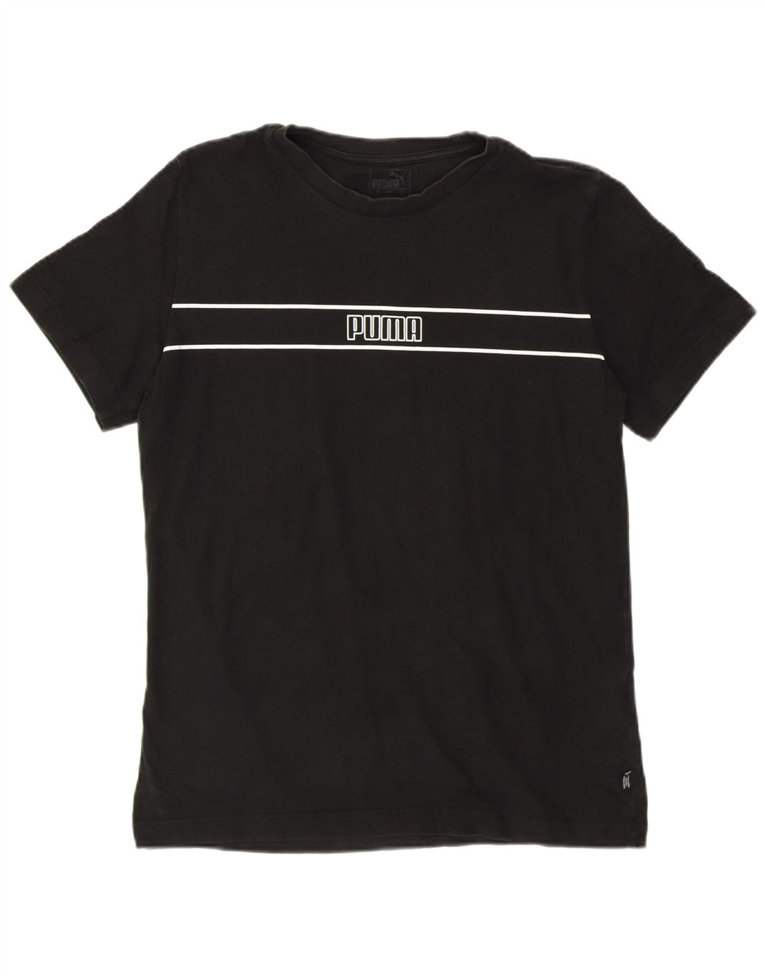 Tricou grafic Puma pentru bărbați Top mic, negru, bumbac cu dungi