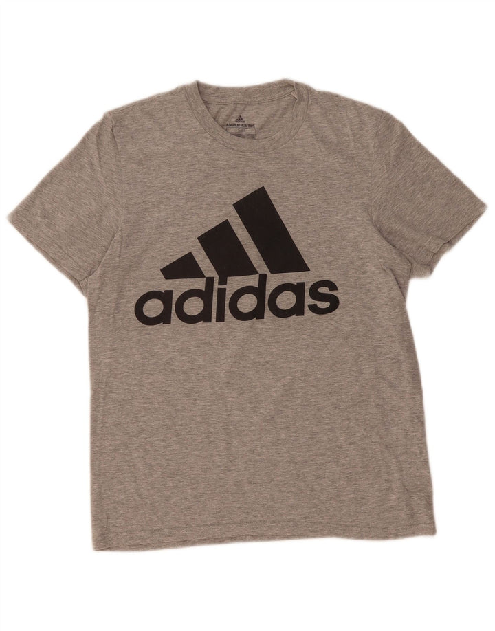 ADIDAS Mens Graphic T-Shirt Top Small Grey Cotton