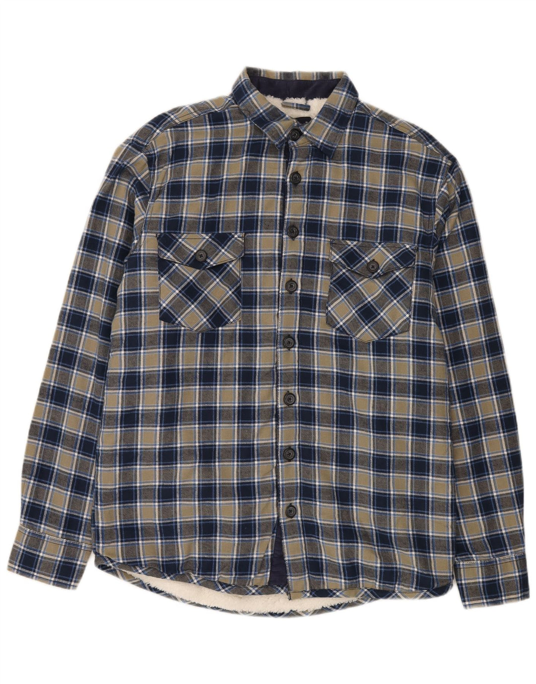 CAMARGUE Cămașă de flanel Lumberjack pentru bărbați, bumbac cu carouri, albastru marin mediu