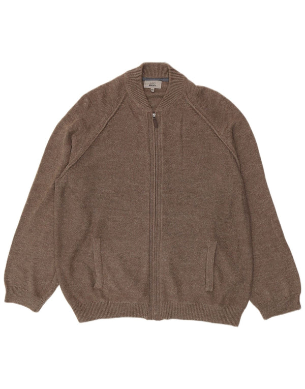 Pulover cardigan pentru bărbați Marks & Spencer, cu formă regulată, 2XL, bumbac maro