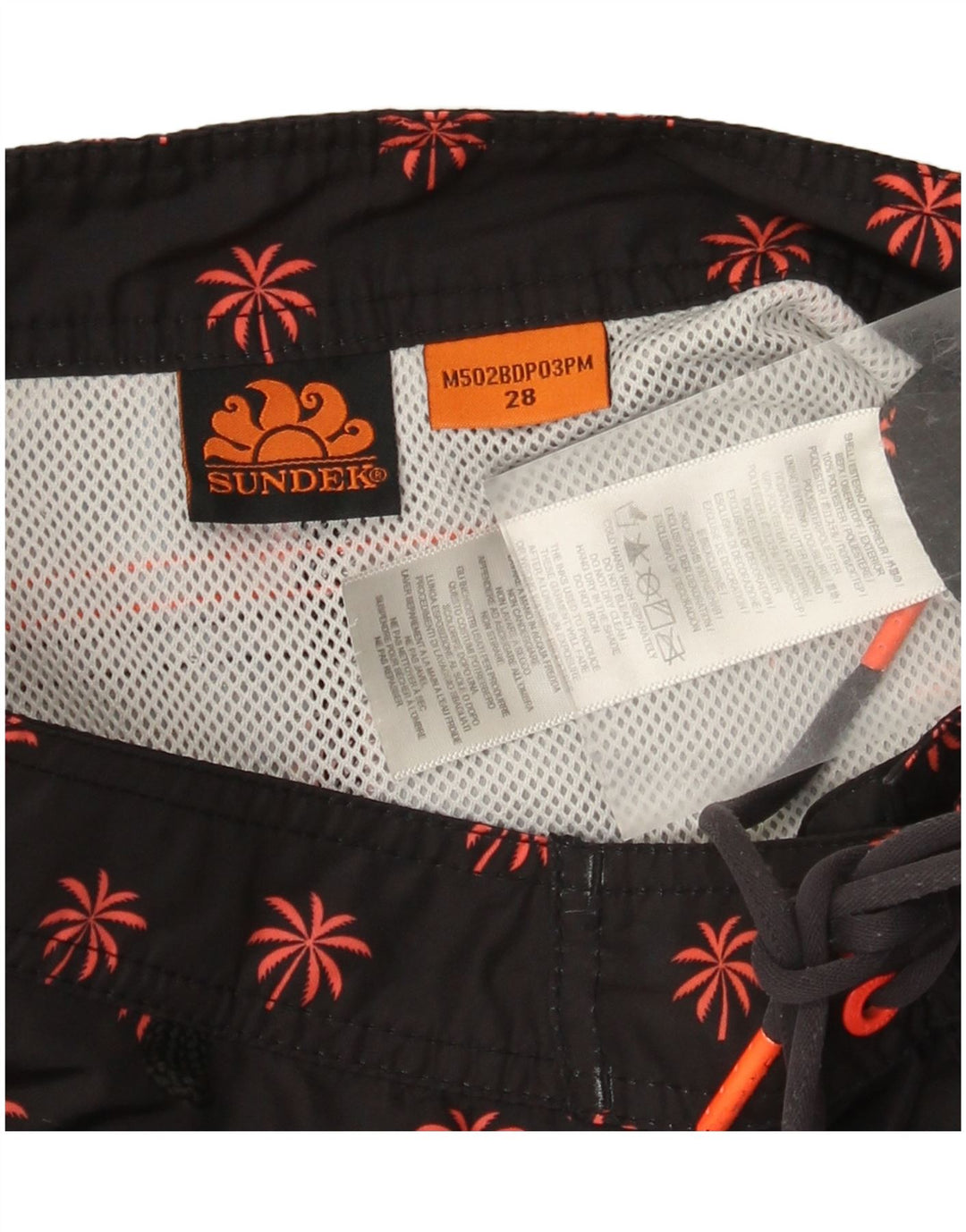Sundek Pantaloni scurți de înot pentru bărbați, poliester floral, negru mediu