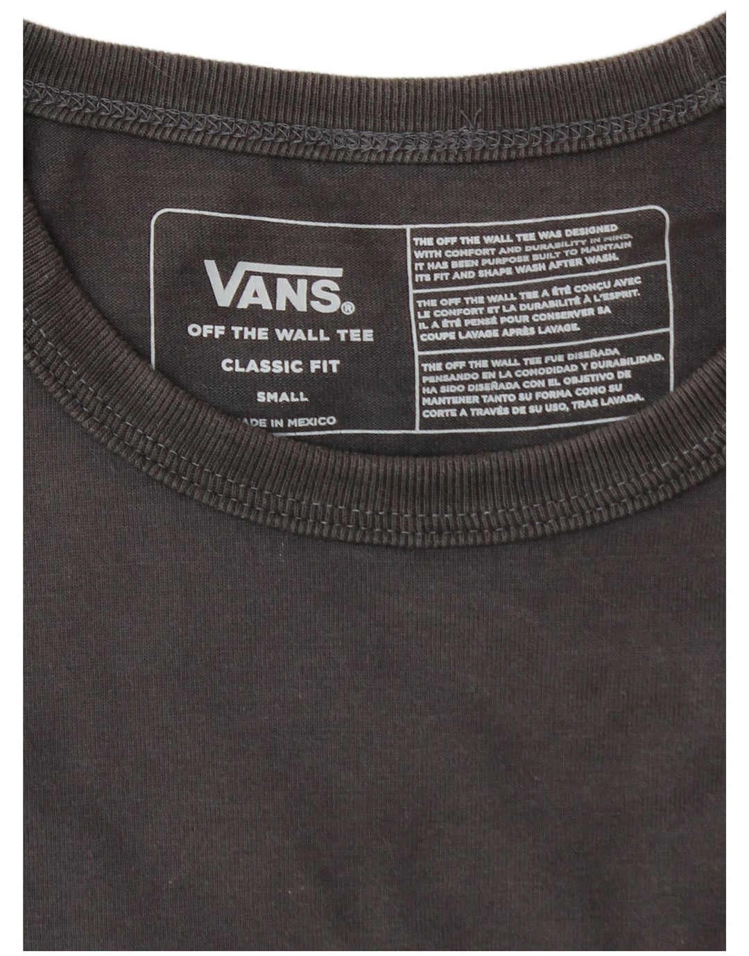 Tricou grafic pentru bărbați VANS Classic Fit Top mic din bumbac gri