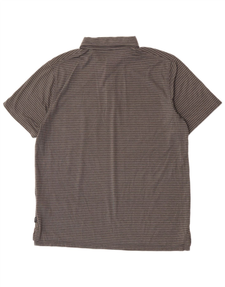 Tricou polo pentru bărbați Rohan, mare, gri poliester cu dungi