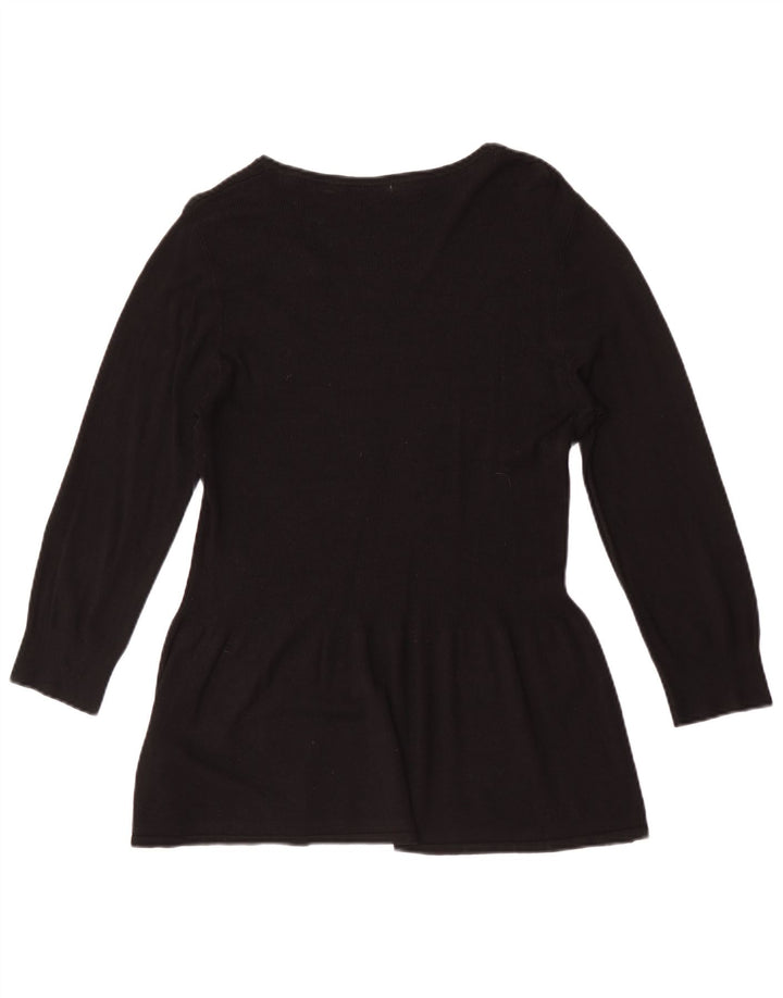 Top cu tunică cu mâneci 3/4 pentru femei Marks & Spencer UK 14 Medium Black Viscose