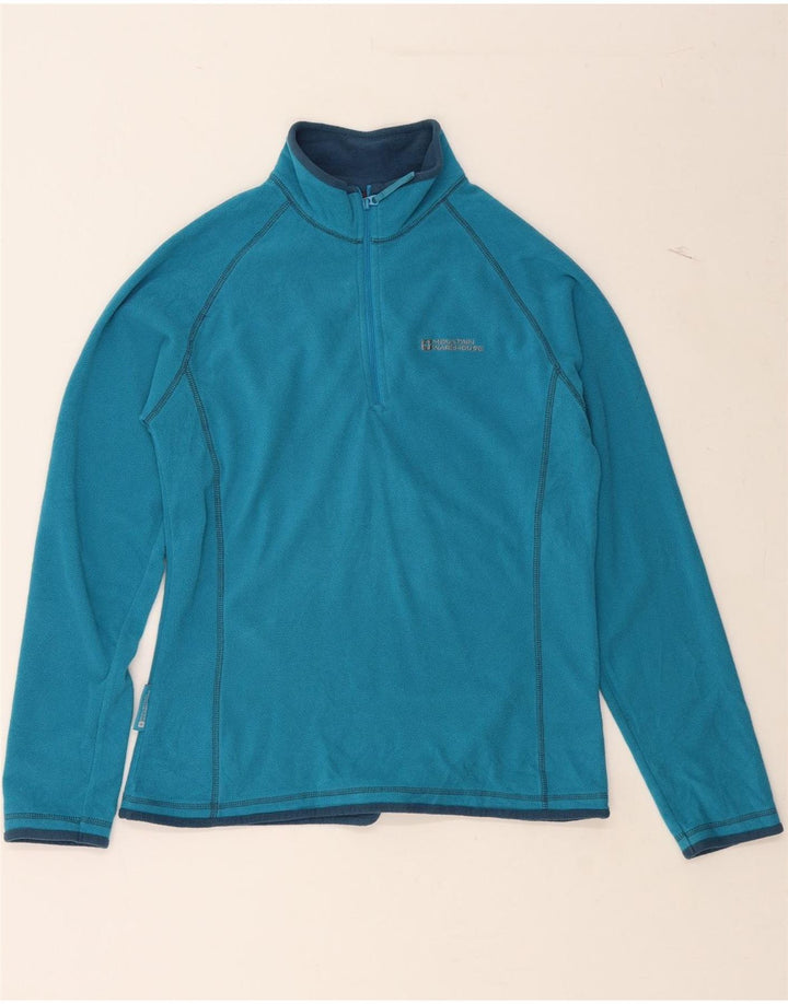 MOUNTAIN WAREHOUSE Womens Zip Neck Fleece Jumper UK 12 Medium Blue Vintage Mountain Warehouse and Second-Hand Mountain Warehouse from Messina Hembry 