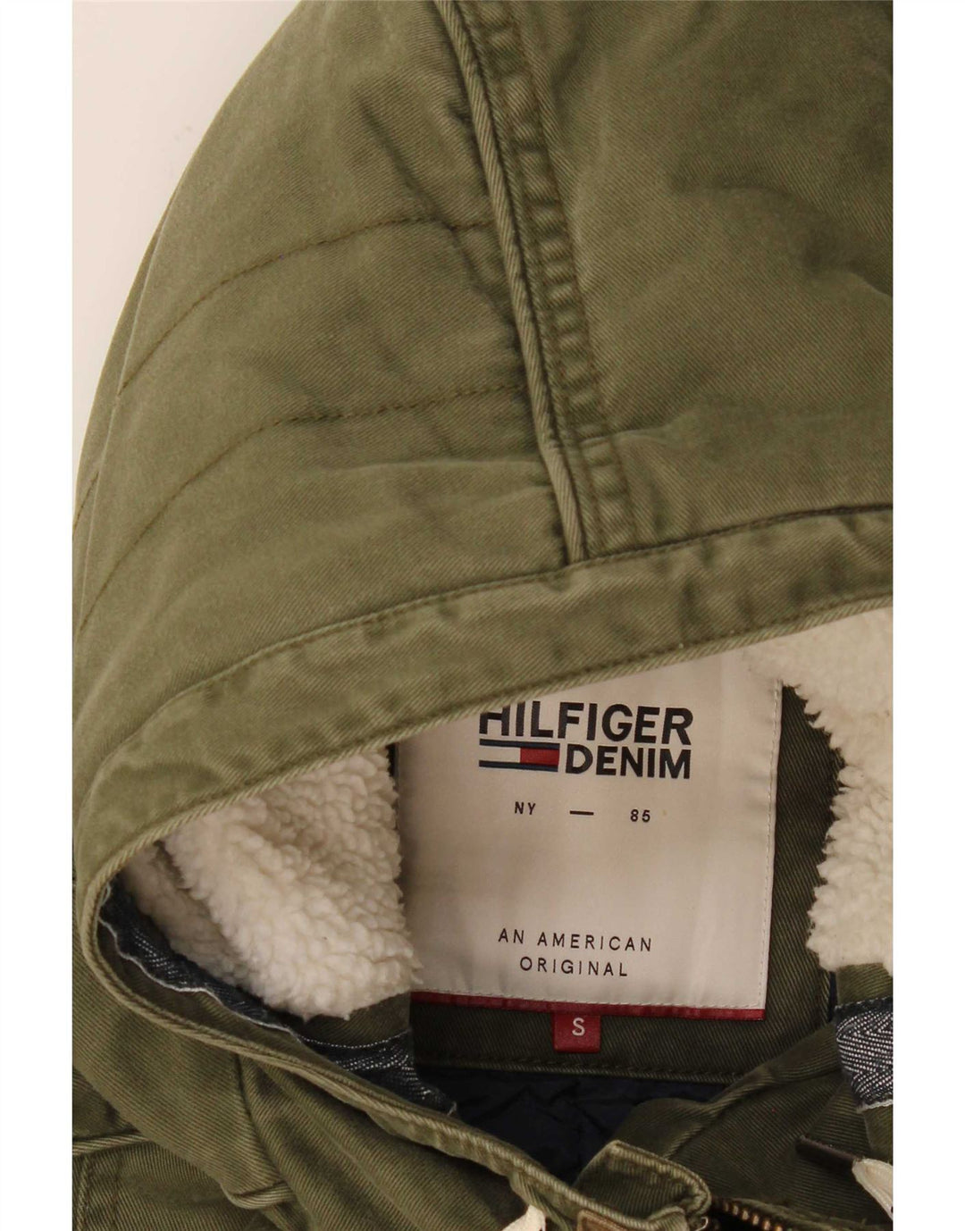 Jachetă parka cu glugă Tommy Hilfiger pentru bărbați UK 36 Mic Kaki