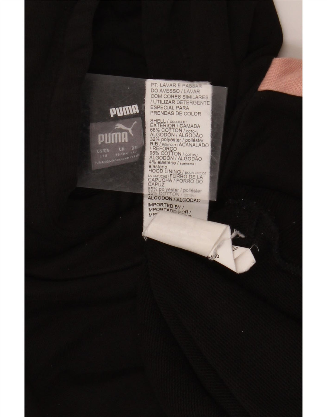 Pulover PUMA pentru fete, 11-12 ani, bumbac negru color bloc