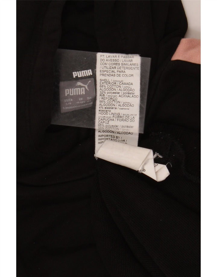 Pulover PUMA pentru fete, 11-12 ani, bumbac negru color bloc