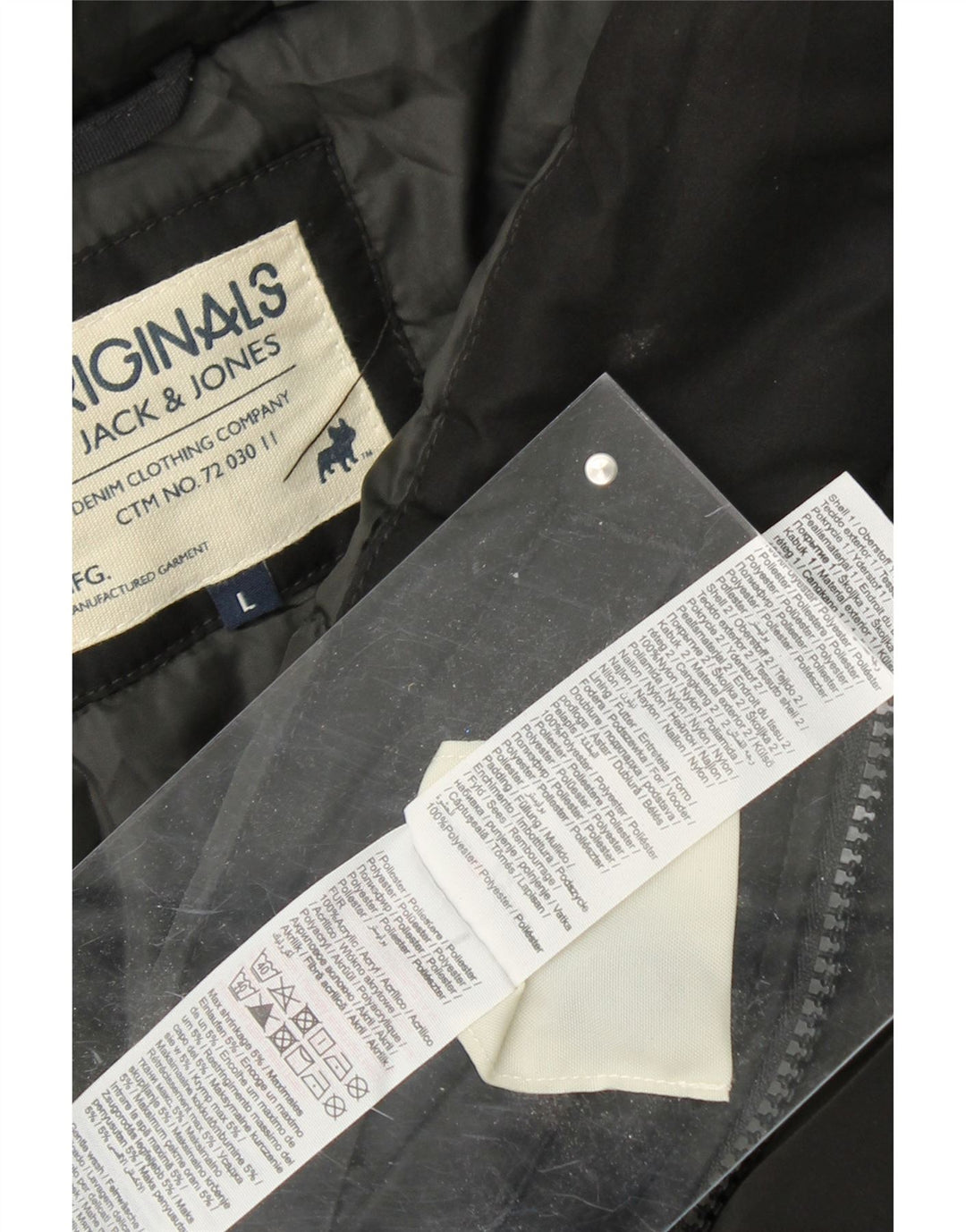 JACK & JONES Mens Hooded Bomber Jacket UK 40 Large Black Polyester Vintage Jack & Jones and Second-Hand Jack & Jones from Messina Hembry 