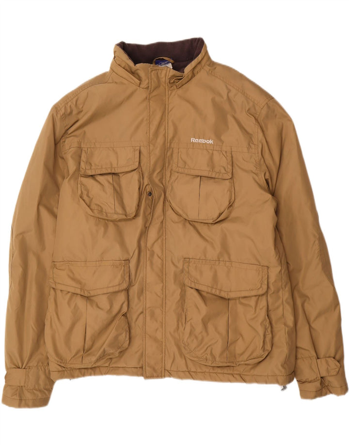 REEBOK Mens Utility Jacket UK 44 2XL Beige Nylon