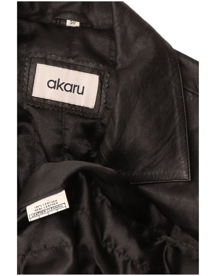 Palton din piele pentru bărbați EU 50, mare, neagră