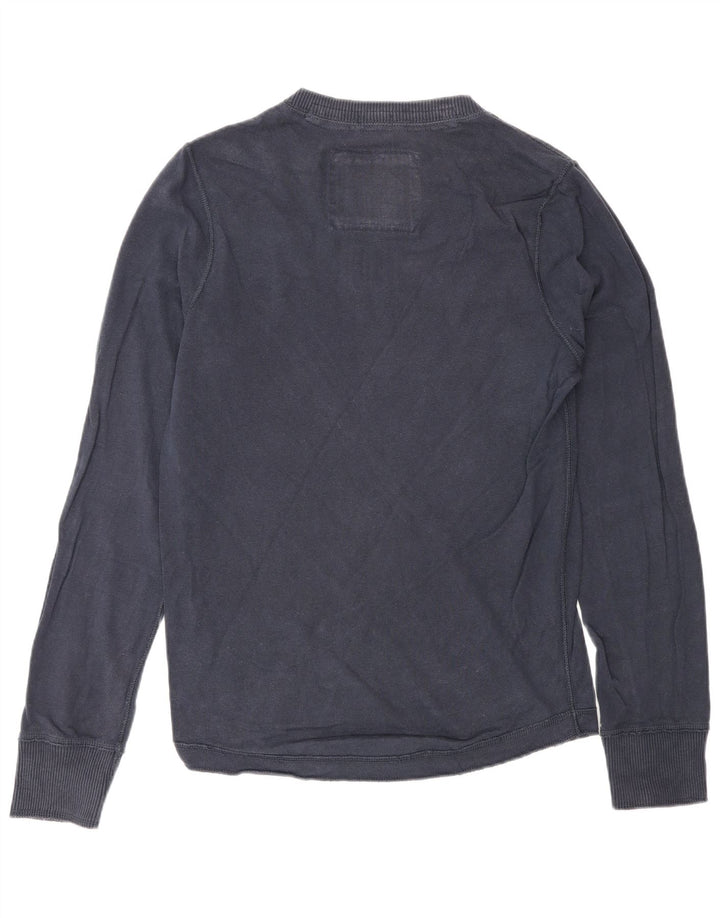 Top pentru bărbați Abercrombie & Fitch cu mânecă lungă, mediu, bleumarin, clasic