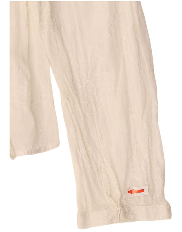 Cămașă Massimo Dutti pentru damă EU 44 XL Alb catifelat Floral