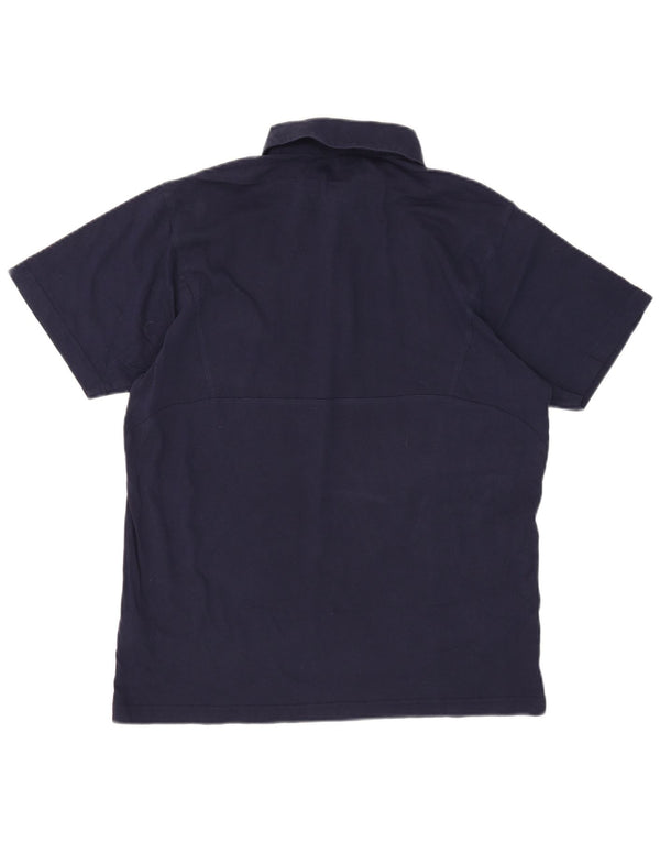 Cămașă polo cu grafică Puma pentru bărbați, bumbac, albastru bleumarin