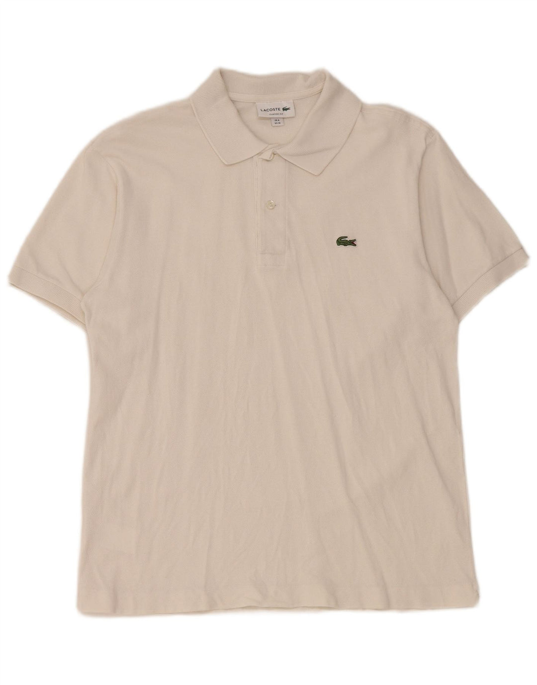 Tricou polo Lacoste Classic Fit pentru bărbați, mărimea 4, alb mediu