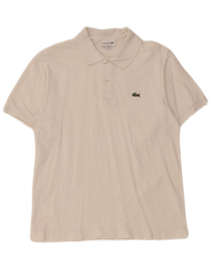 Tricou polo Lacoste Classic Fit pentru bărbați, mărimea 4, alb mediu
