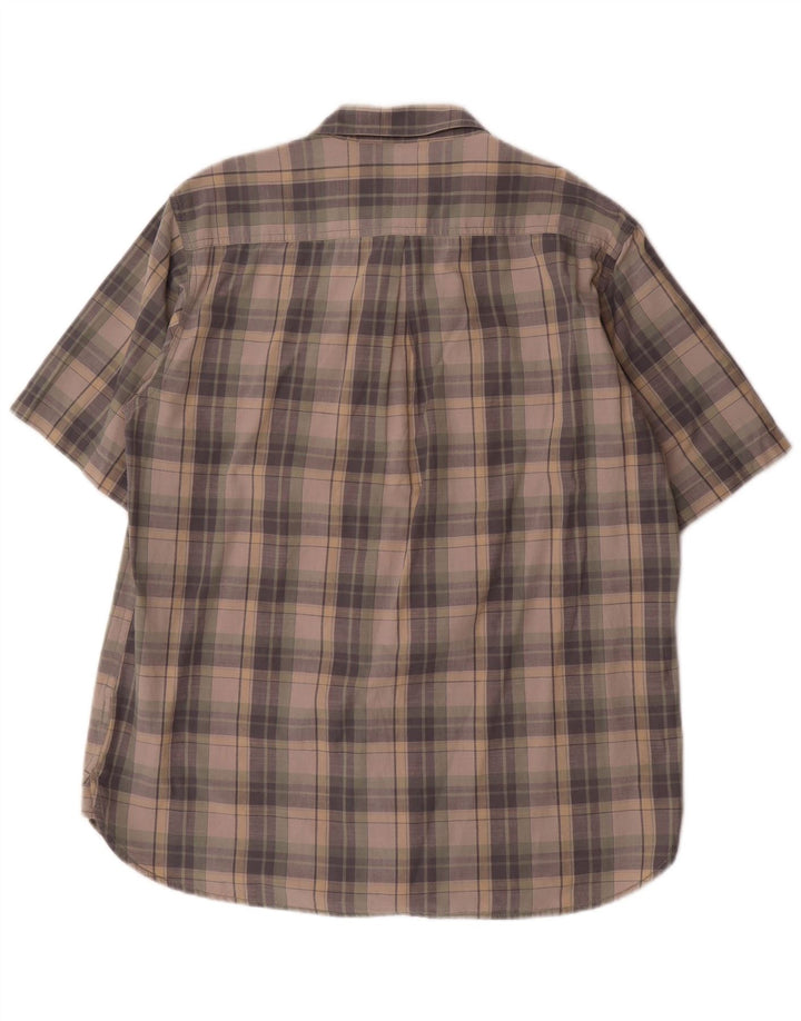 Cămașă cu mânecă scurtă pentru bărbați Levi's XL, bumbac cu carouri gri