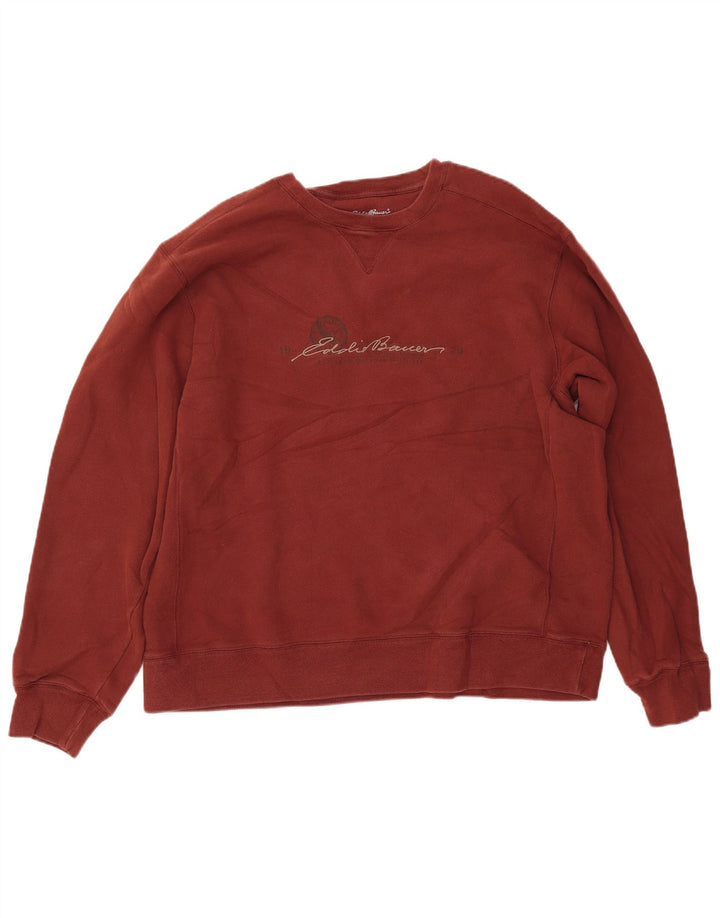 EDDIE BAUER Pulover grafic pentru bărbați XL bumbac maro