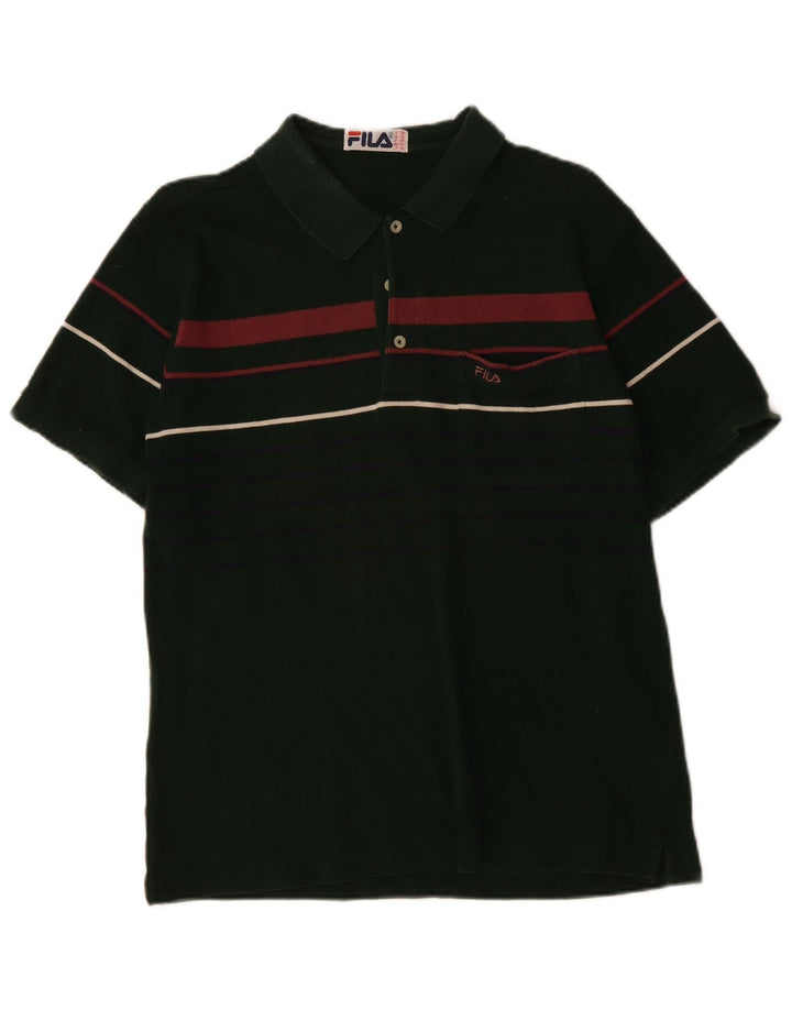 Tricou polo FILA pentru bărbați IT 50, bumbac cu dungi verzi medii
