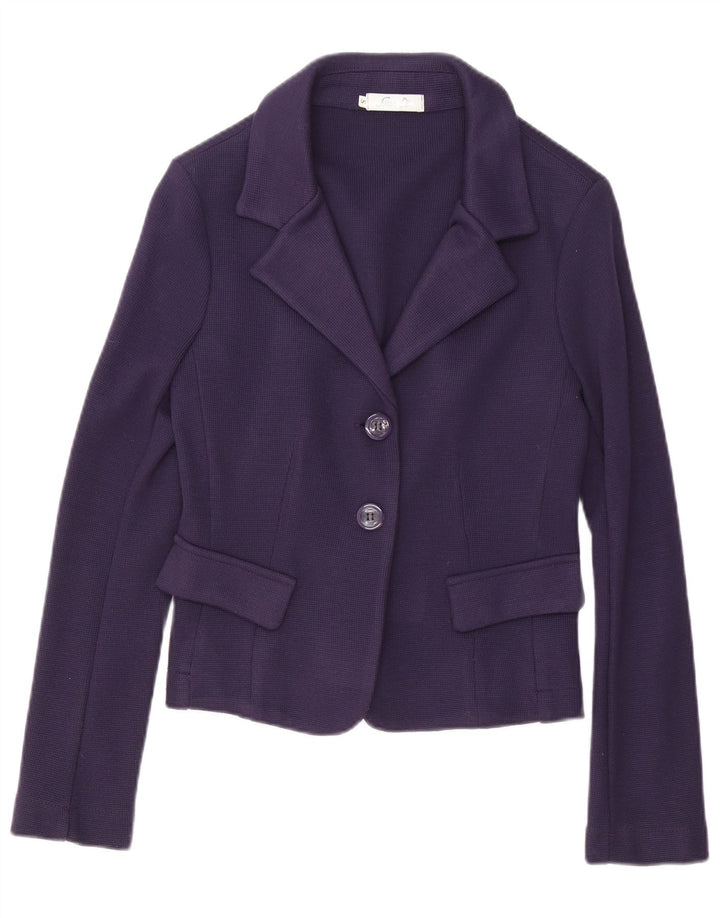 Jachetă vintage pentru femei din tricot, cu 2 nasturi, din poliester violet 10 UK