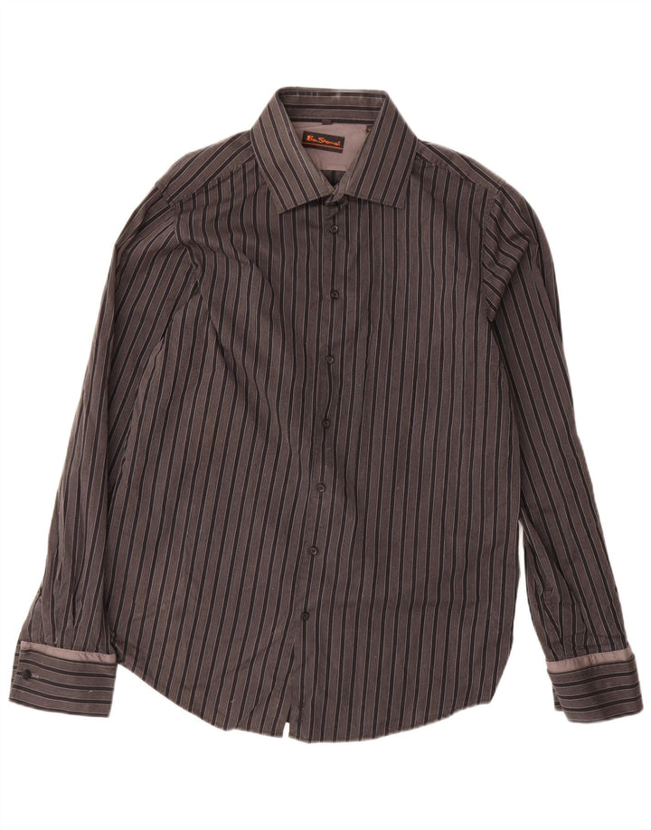 Cămașă pentru bărbați Ben Sherman, bumbac cu dungi gri mari