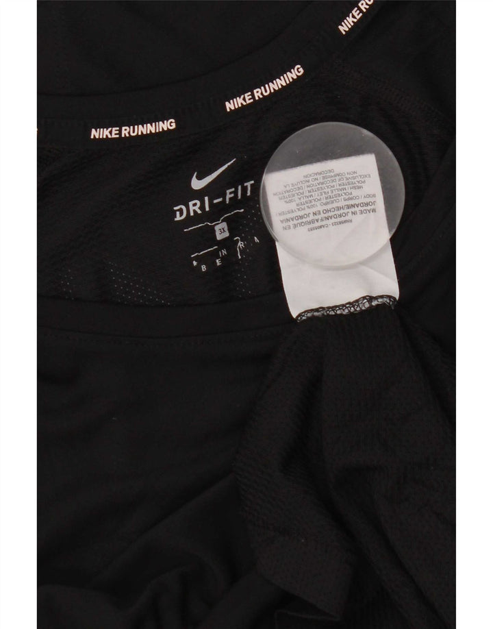 Nike pentru femei Dri Fit Top cu mânecă lungă UK 22 3XL Negru Poliester