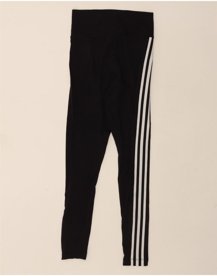Leggings cu grafic pentru femei Adidas UK 8, bumbac negru mic