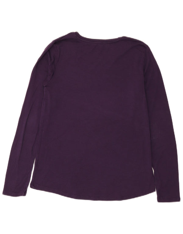 Eddie Bauer Top pentru femei cu mânecă lungă UK 14 mare, mov, bumbac