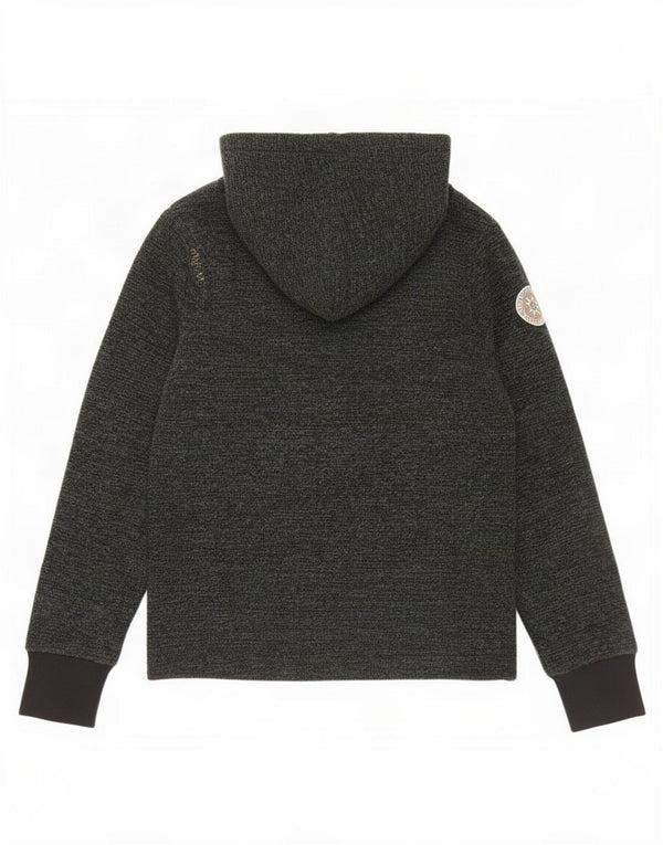 Pulover vintage pentru femei cu glugă, EU 36, mic, gri, pete acrilic