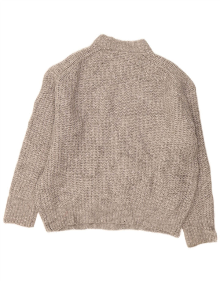 Pulover oversized cu gât țestoasă pentru femei Zara UK 10 Poliester gri mic