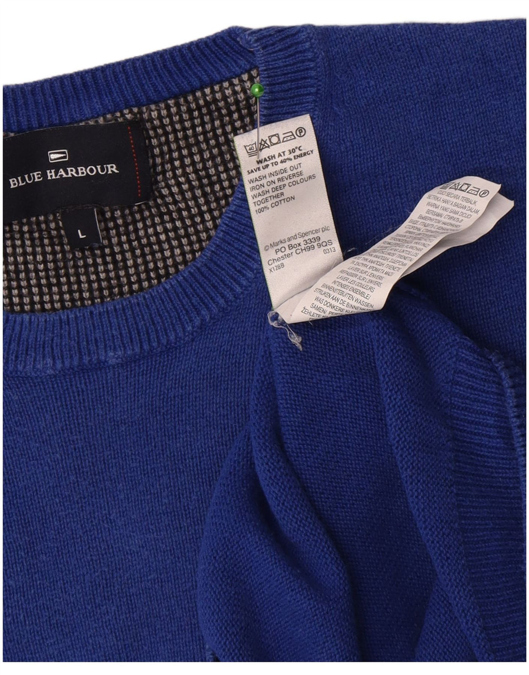 Pulover Marks & Spencer pentru bărbați, Blue Harbour, cu gât crew, mare, albastru