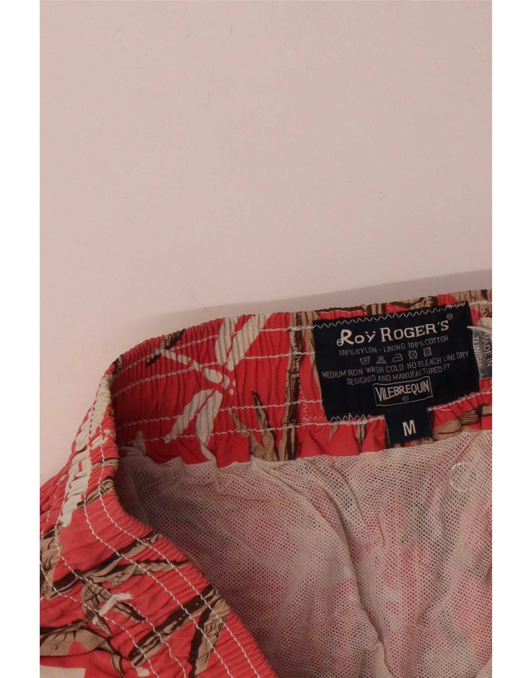 Pantaloni scurți de înot Roy Rogers pentru bărbați, nailon, floral, roșu mediu
