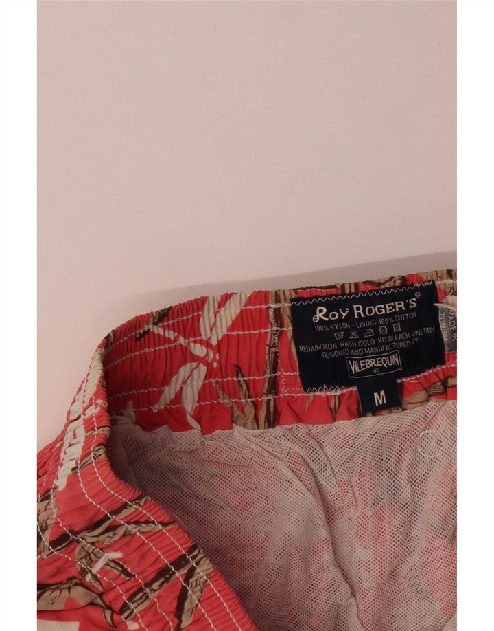 Pantaloni scurți de înot Roy Rogers pentru bărbați, nailon, floral, roșu mediu