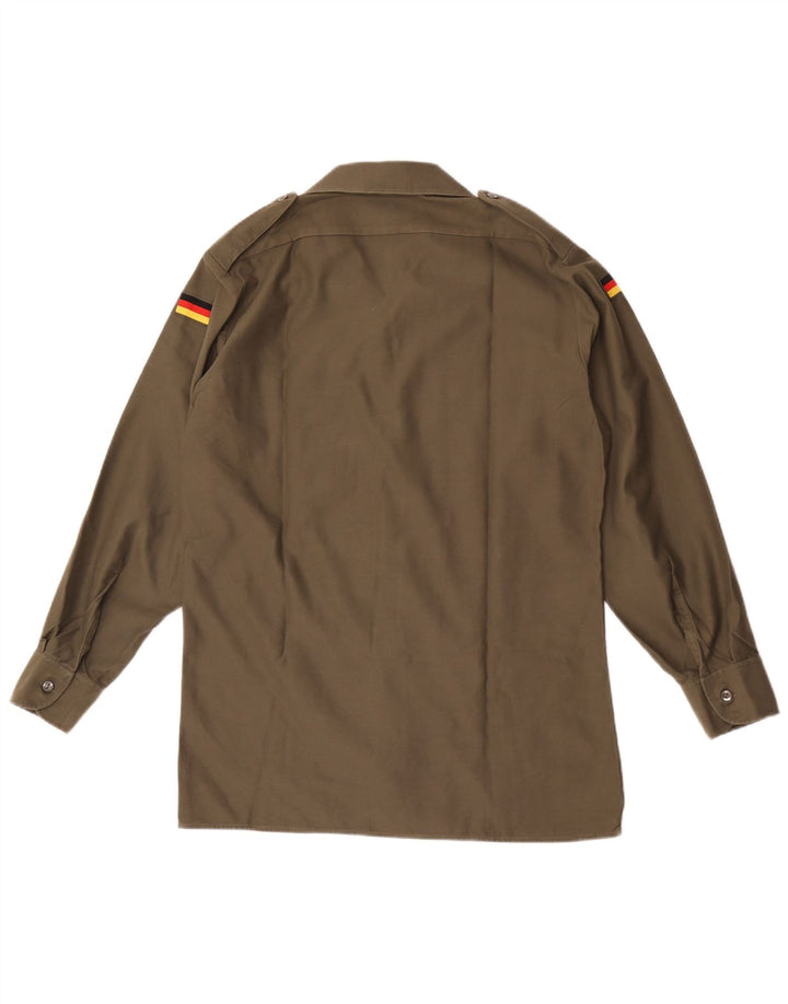 Cămașă militară vintage pentru bărbați Mărimea 39/40 Poliester kaki mediu
