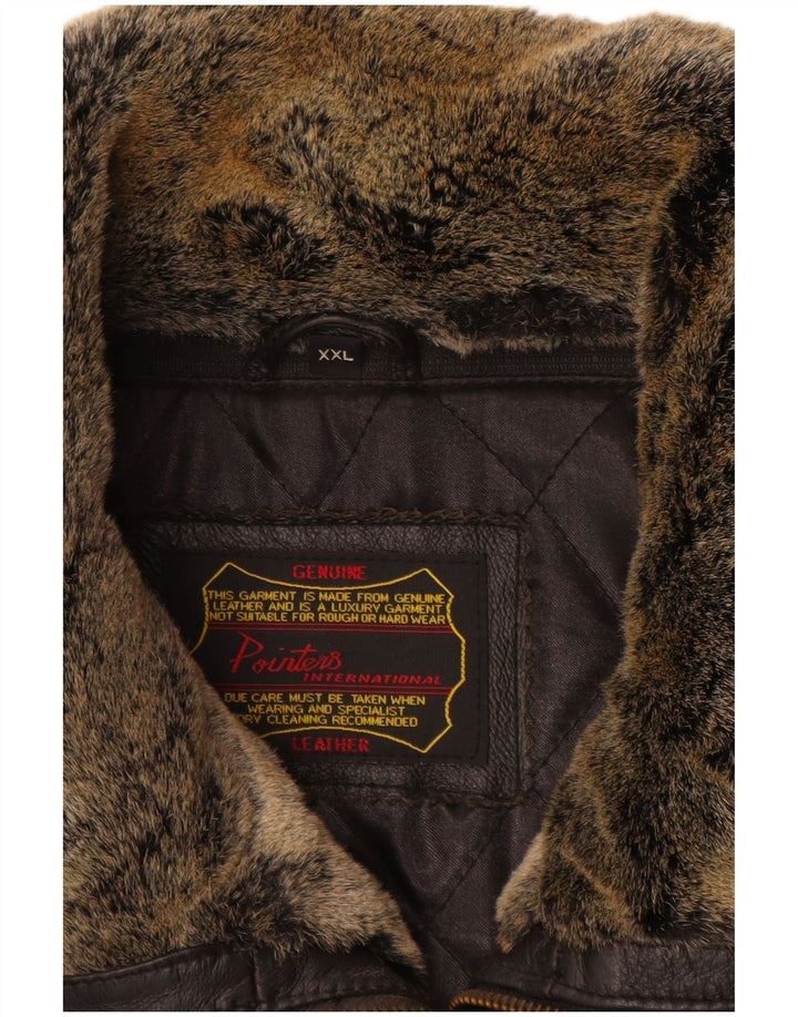 Jachetă din piele pentru bărbați Pointers UK 44 2XL Piele neagră