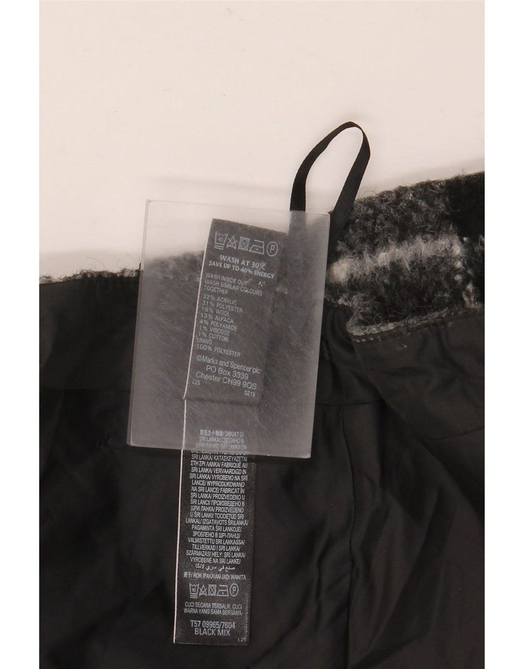 Fusta mini pentru femei Marks & Spencer UK 12 Medium W32 Grey Check Acrylic