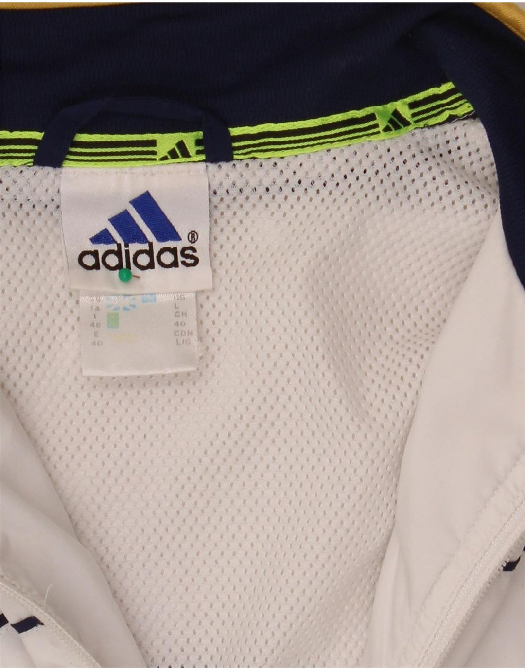 Jachetă de top pentru trening Adidas pentru femei UK 14, mare, albă