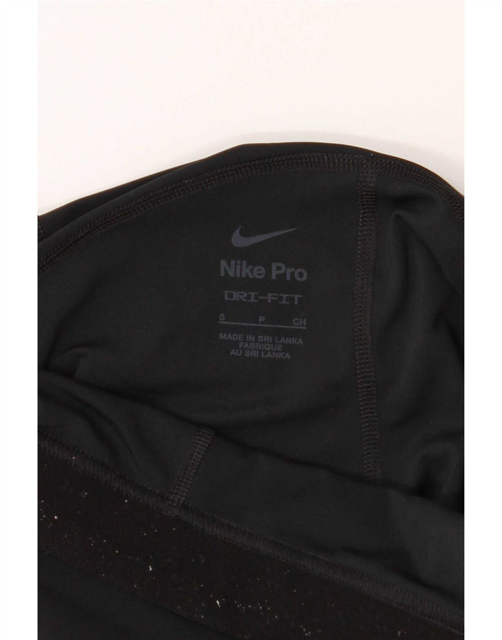 Leggings cu grafic pentru femei Nike Dri Fit Crop UK 8 Poliester negru mic