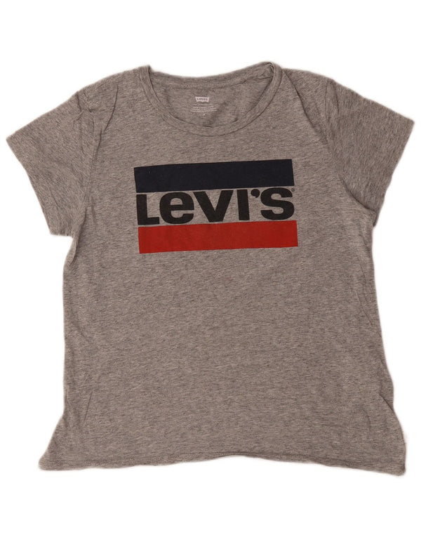 Tricou cu grafic pentru femei Levi's Top UK 14 Medium Grey Flecked Bumbac