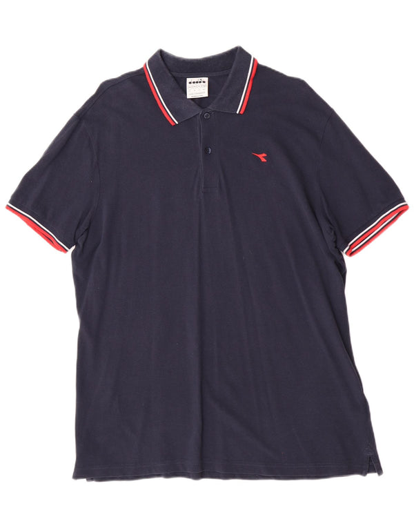 Tricou polo pentru bărbați Diadora 2XL, bumbac bleumarin