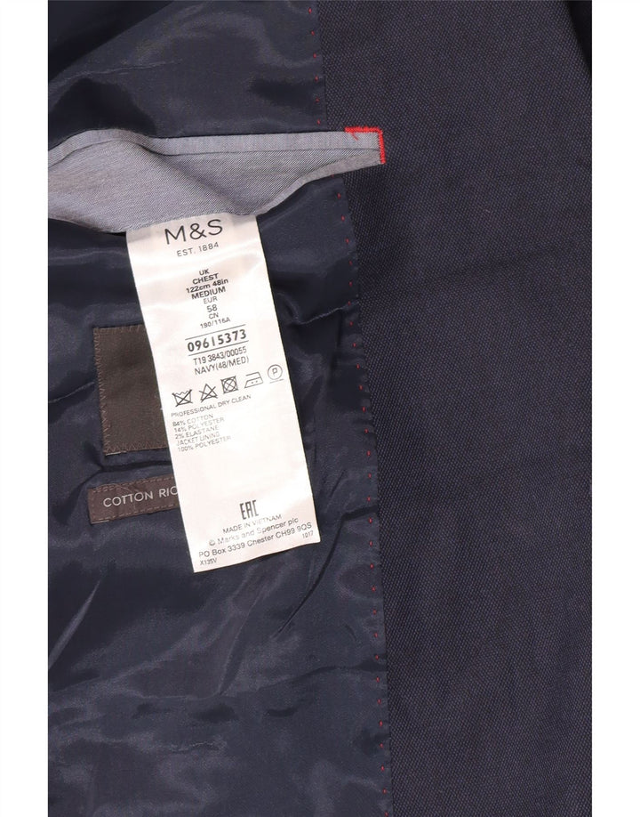 Marks & Spencer jachetă pentru bărbați cu 2 nasturi, UK 48 4XL, bumbac bleumarin