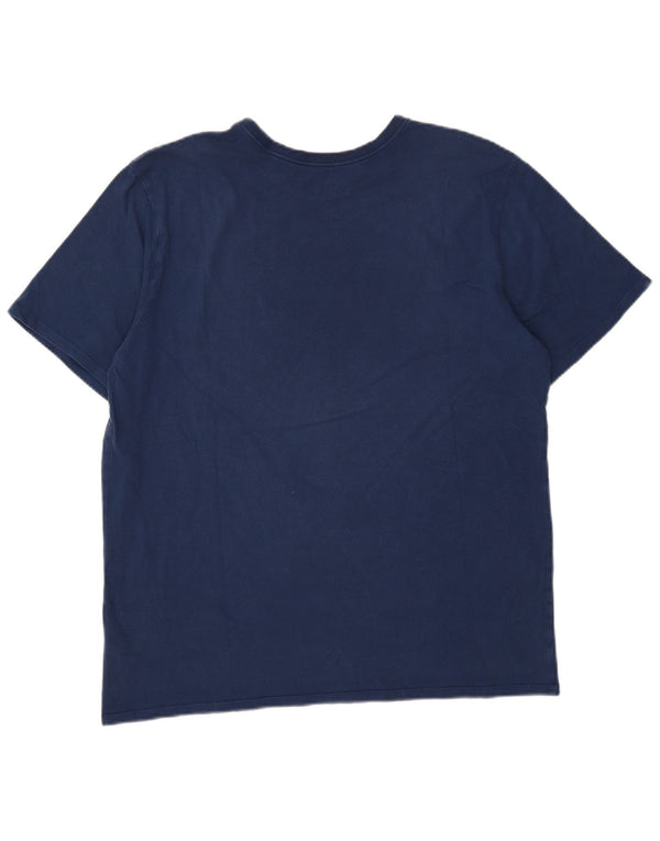 Tricou grafic Nike pentru bărbați, cu croială atletică, top XL, bumbac, albastru