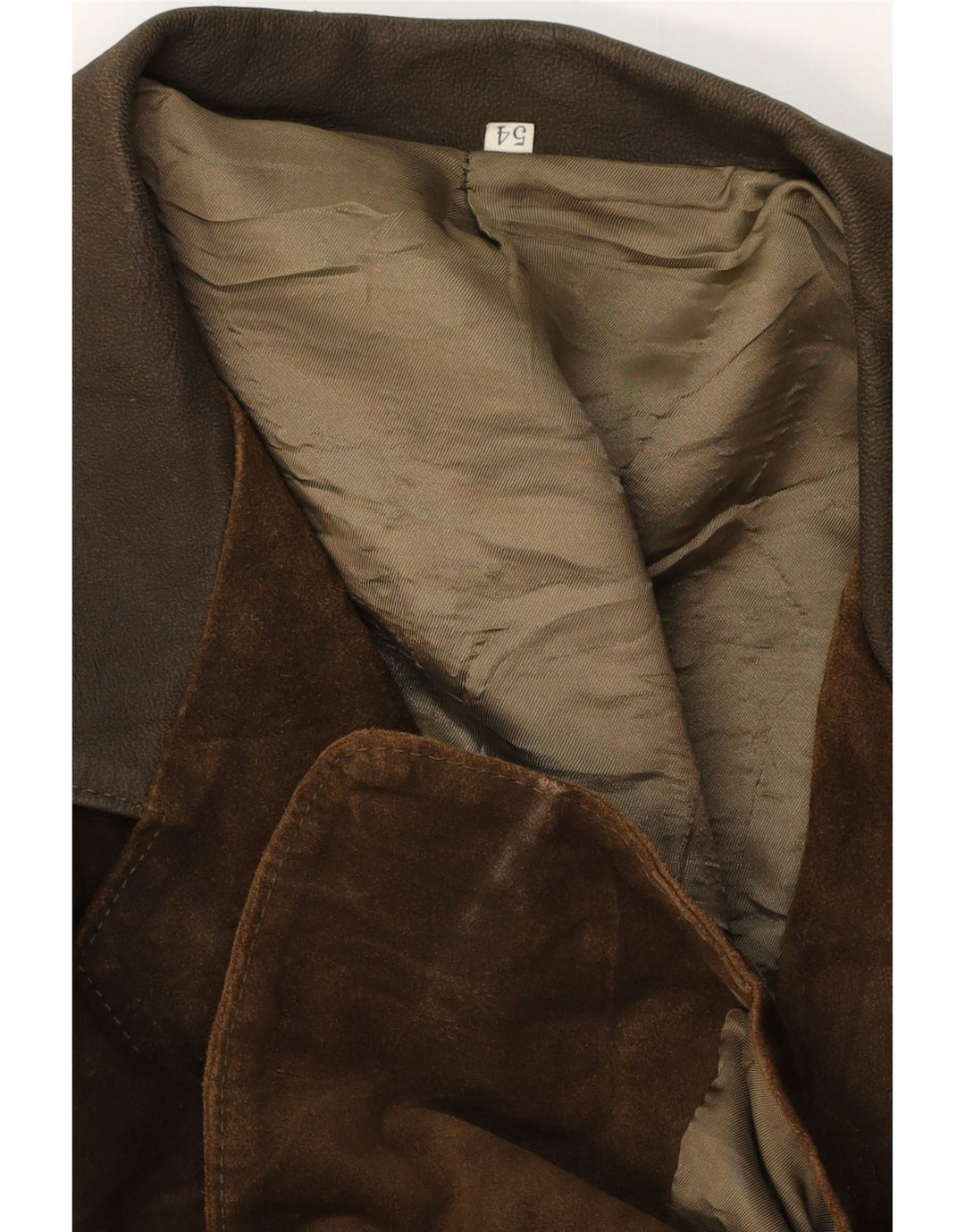 Blazer Vintage pentru bărbați cu 2 nasturi din piele intoarsa IT 54 2XL maro