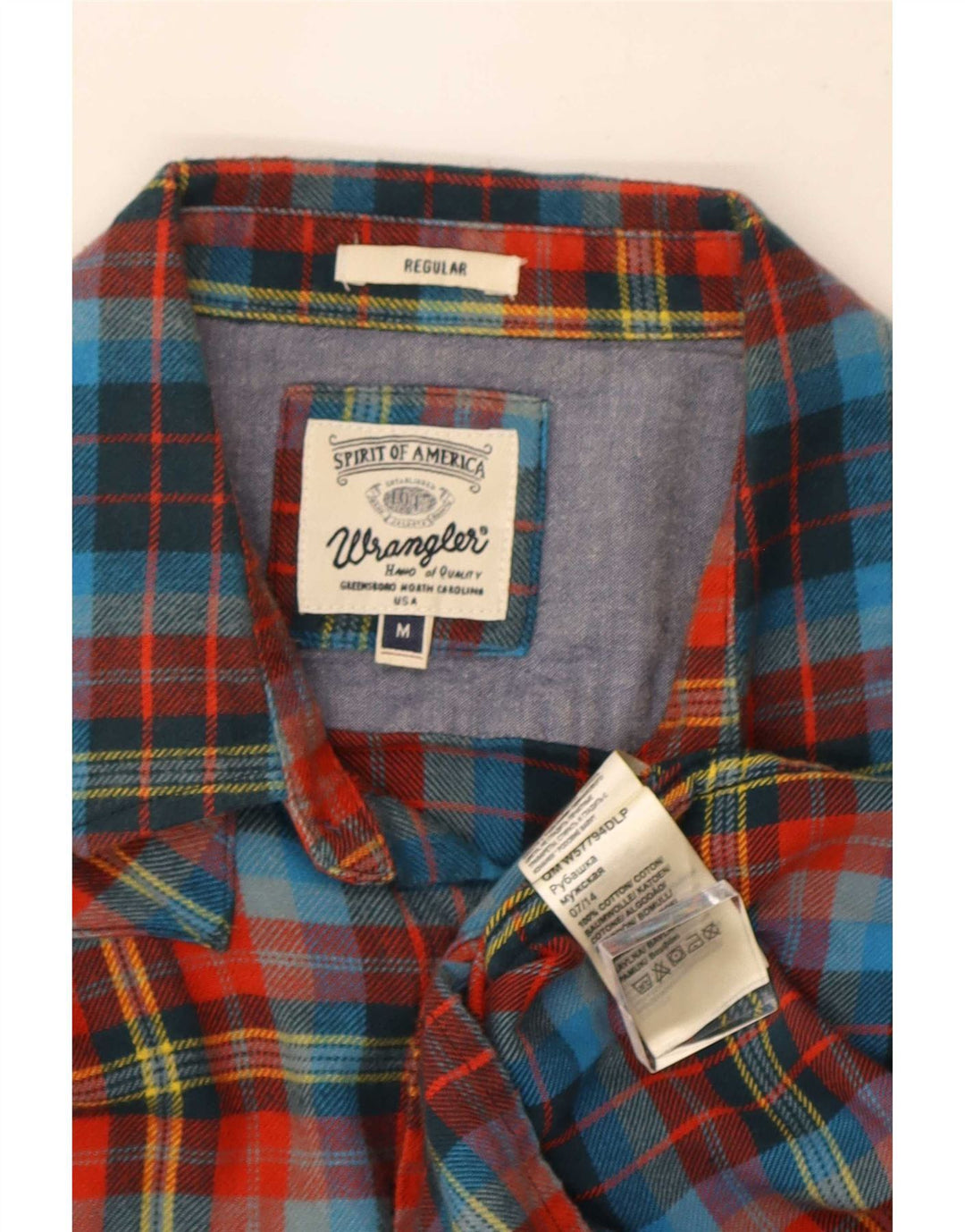 Cămașă de flanel pentru bărbați Wrangler, bumbac roșu mediu cu carouri