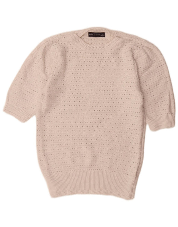 Pulover pentru femei Marks & Spencer cu decolteu rotund UK 10 Small White