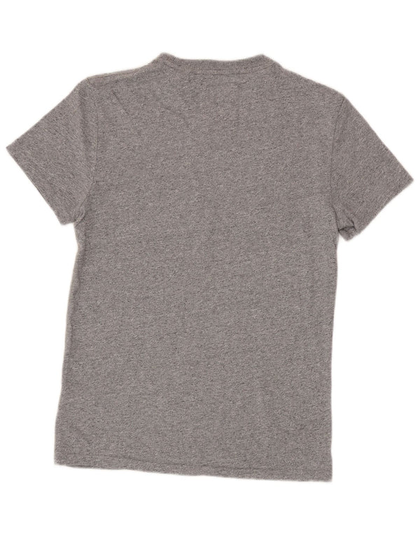 Superdry Mens Graphic T-Shirt Top Small Grey Flecked Cotton