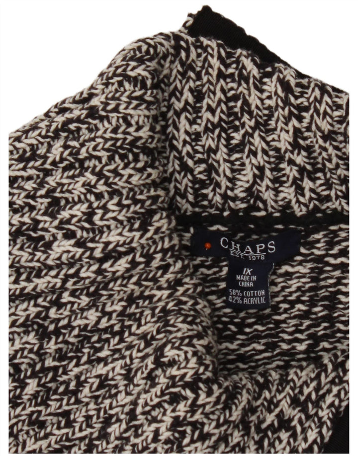 Pulover Chaps pentru femei cu gât rulat, UK 18 XL, bumbac cu pete negru