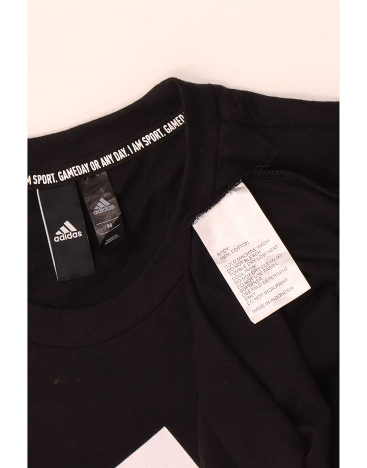 Tricou grafic Adidas pentru bărbați Top mediu negru bumbac