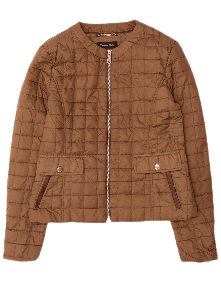 Jachetă matlasată Massimo Dutti pentru femei UK 12 Poliester maro mediu